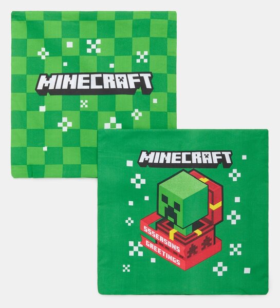 Sinsay - Комплект калъфки за възглавници с коледен мотив Minecraft - зeлeн