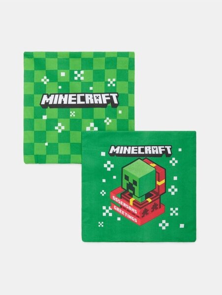 Sinsay - Комплект калъфки за възглавници с коледен мотив Minecraft - зeлeн