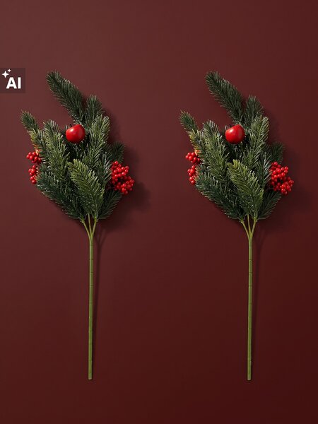 Sinsay - Коледни декоративни клонки с плодчета 2 pack - многоцветен