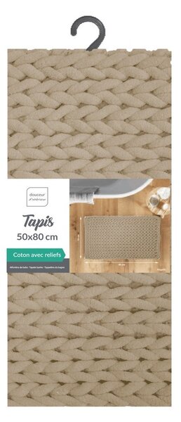 Светлокафяв килим за баня 50x80 cm Ariel – douceur d'intérieur