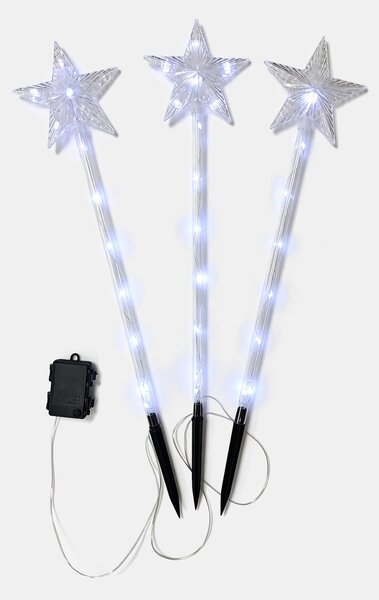 Sinsay - Комплект забиващи се LED градински лампи с мотив звезда 3 pack - бял