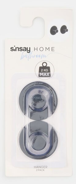 Sinsay - Комплект самозалепващи се кукички 2 pack - черeн