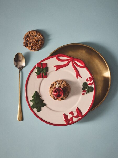 Sinsay - Чиния с релефен коледен десен - многоцветен