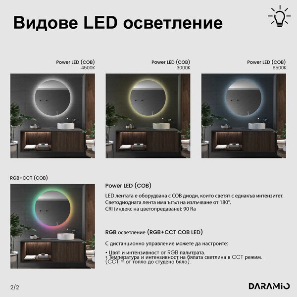 Атипични огледало с LED осветление G4