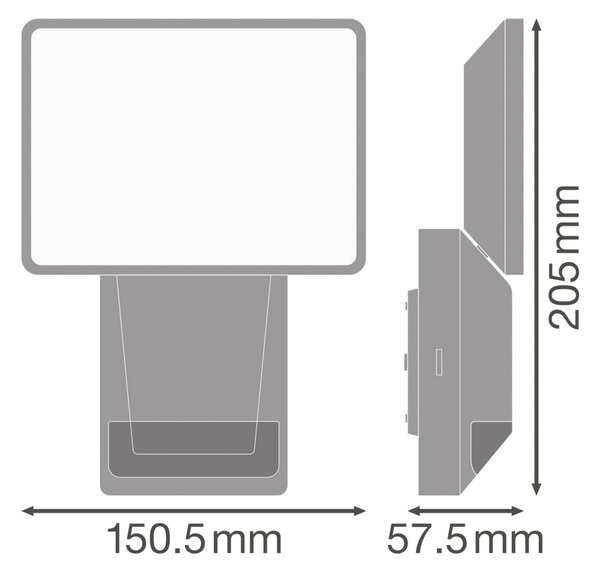 OSRAM LED сензор за външно осветление ENDURA PRO FLOOD, бял, 15 W, Бял, Пластмаса