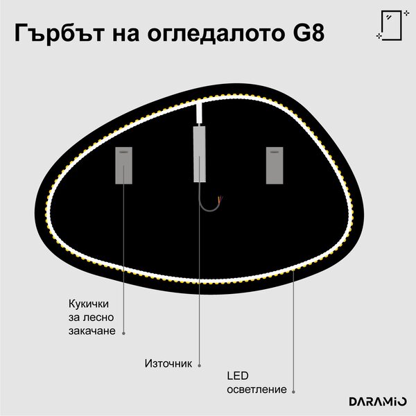 Атипични огледало с LED осветление G8