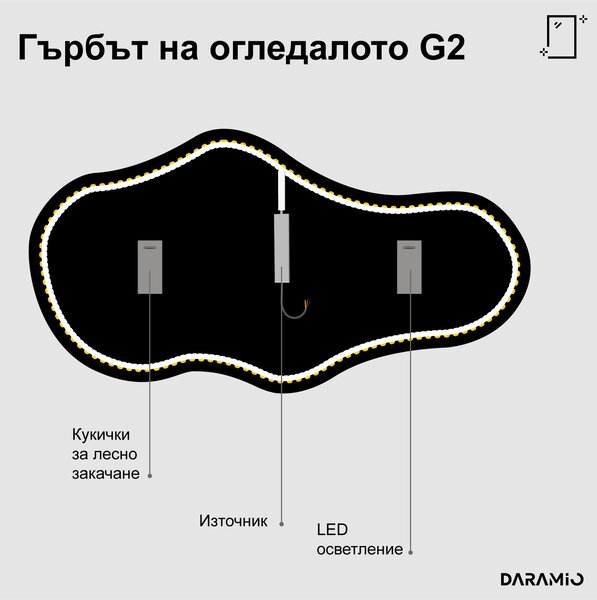 Атипични огледало с LED осветление G2