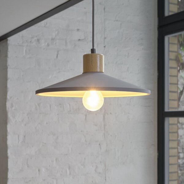 OSRAM висяща лампа CONCRETE WOOD, сива, Ø 32 cm, бетон, E27, Затъмняване, Сив, Дневна/трапезария, Бетон, Млад живот