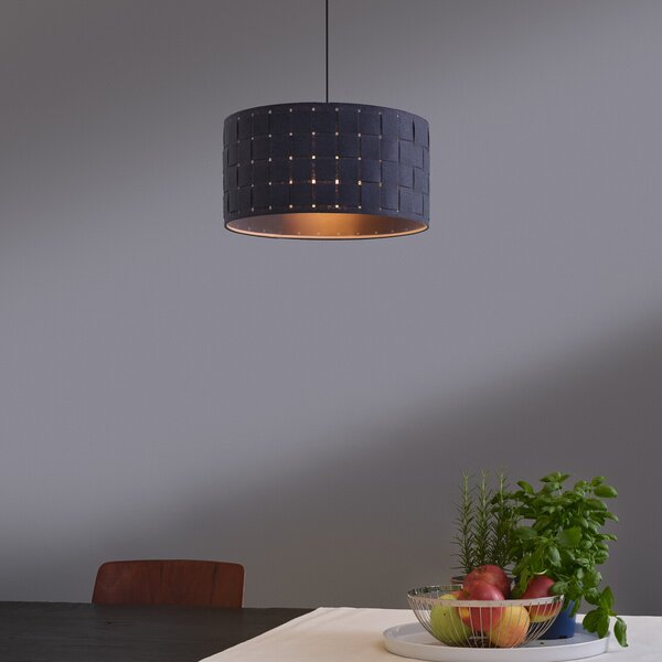 OSRAM висяща лампа Decor Felt Weaving, Ø 38 cm, сива, филц E27, Затъмняване, Сив, Дневна/трапезария, Плат / текстил