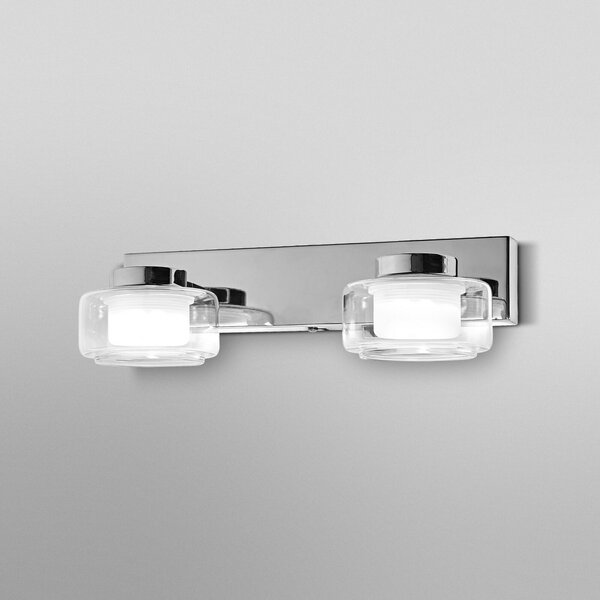 OSRAM LED стенна лампа ORBIS FLAME, хром, 2-светлинна, CCT, IP44, Металик, Баня, Метал, Модерен