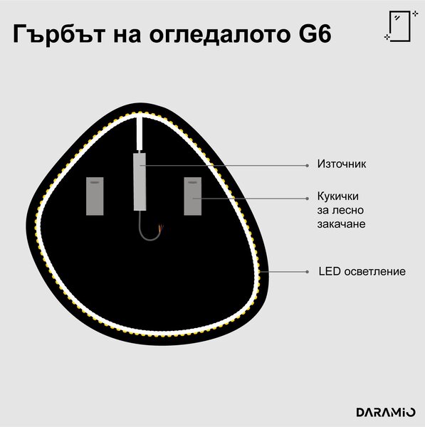 Атипични огледало с LED осветление G6