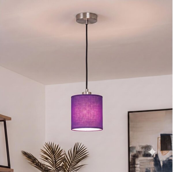 Brilagi - LED полилей на кабел NUBILA 1xE27/60W/230V Ø 14 см черен/лилав
