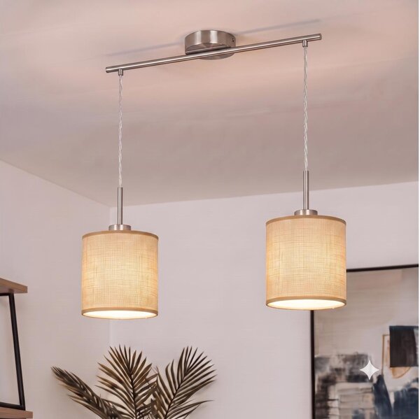 Brilagi - LED полилей на кабел NUBILA 2xE27/60W/230V светло кафяв