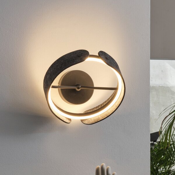 OSRAM LED стенна лампа Decor Curve Felt, сива, филц, 3000 K, Сив, Дневна/трапезария, Плат / текстил, Модерен