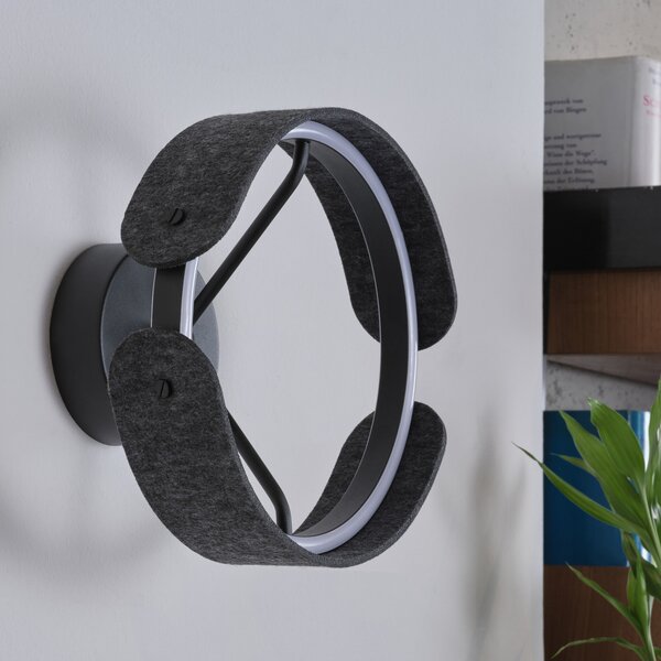 OSRAM LED стенна лампа Decor Curve Felt, сива, филц, 3000 K, Сив, Дневна/трапезария, Плат / текстил, Модерен