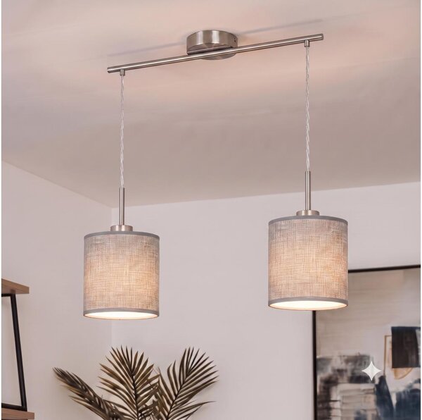 Brilagi - LED полилей на кабел NUBILA 2xE27/60W/230V сив