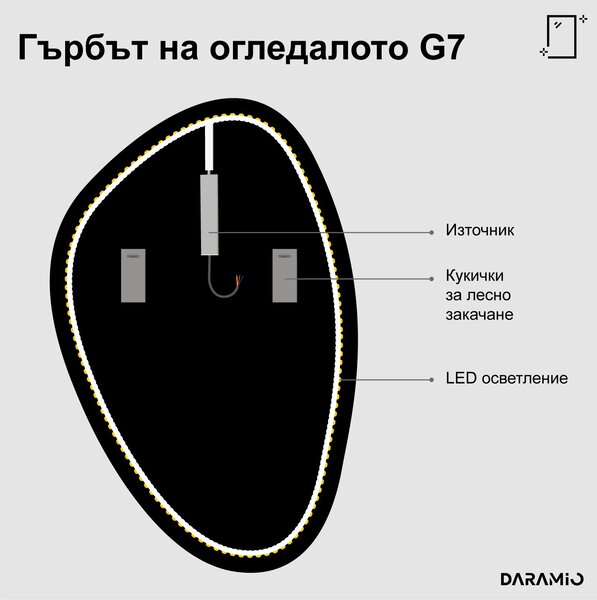 Атипични огледало с LED осветление G7