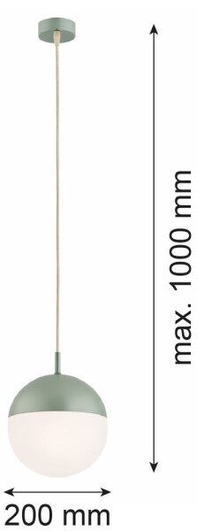 Argon 8999 - Външна висяща лампа на кабел LIV 1xE27/15W/230V IP44 зелена