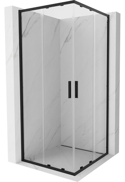 Mexen Exo-S Duo Квадратна плъзгаща душ кабина 80 x 80 см, прозрачна, черна