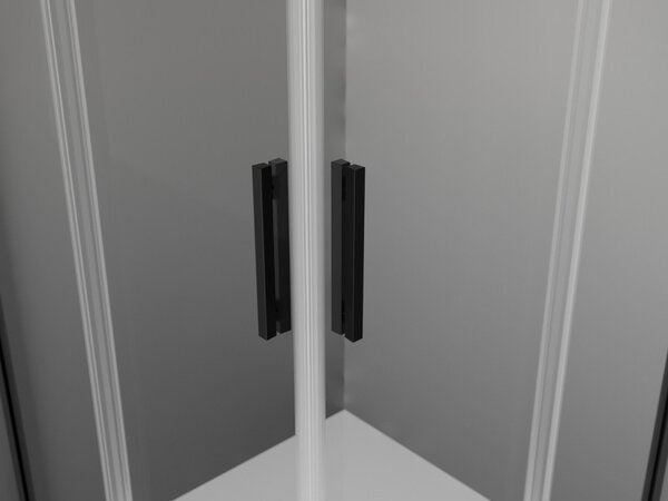 Mexen Exo-S Duo Квадратна плъзгаща душ кабина 80 x 80 см, прозрачна, черна