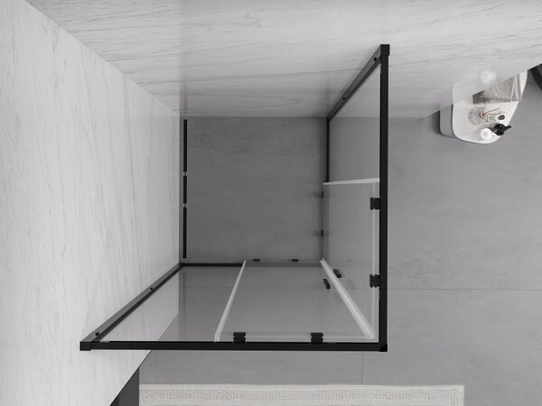 Mexen Exo-S Duo Квадратна плъзгаща душ кабина 80 x 80 см, прозрачна, черна