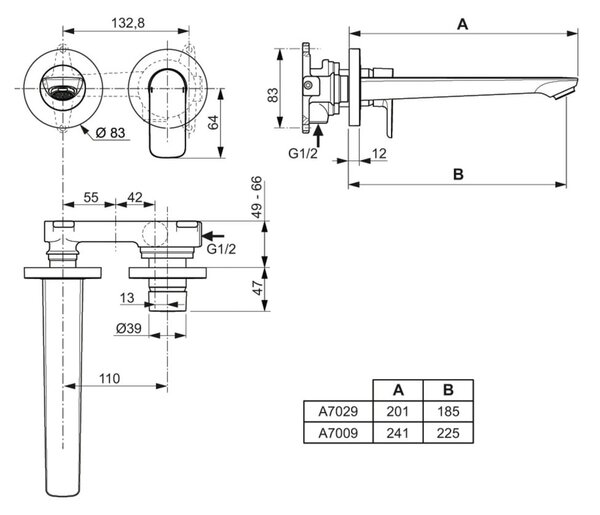 Батерия за мивка/вградена в златисто Connect Air – Ideal Standard