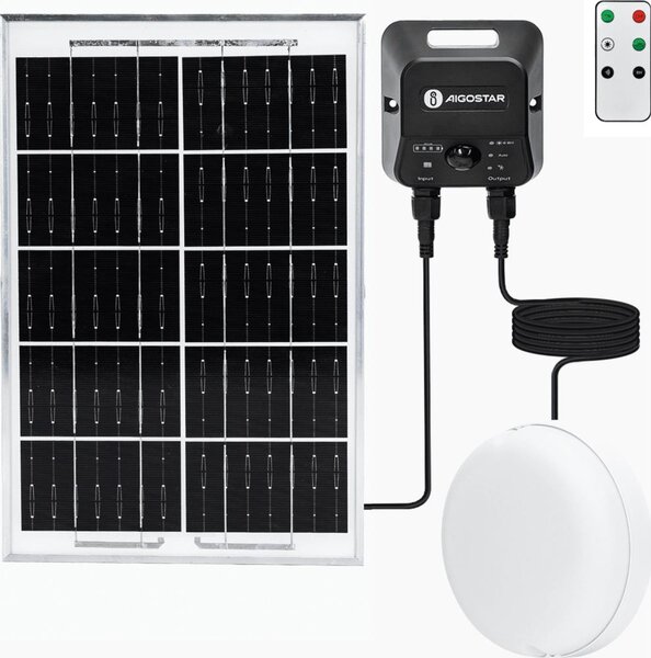 Aigostar - LED соларен таванен осветител със сензор LED/3,7V 6000 mAh IP65 + дистанционно управление