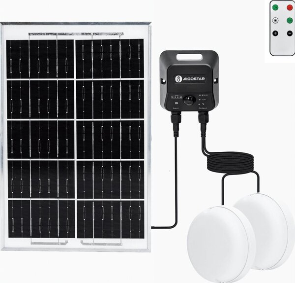 Aigostar - LED соларно таванно осветително тяло 2xLED/35W/3,7V 6000 mAh IP65 + ДУ