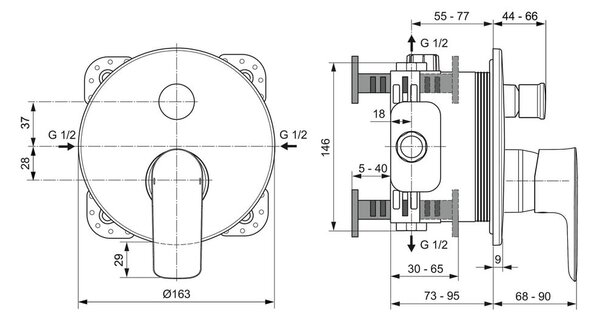 Батерия за вана/вградена в златисто Connect Air – Ideal Standard