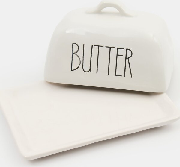 Sinsay - Керамична масленица с надпис Butter - бял