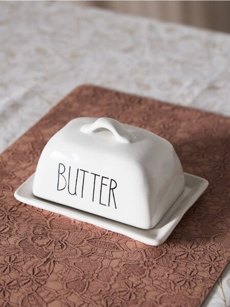 Sinsay - Керамична масленица с надпис Butter - бял