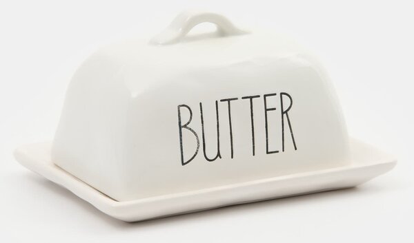 Sinsay - Керамична масленица с надпис Butter - бял