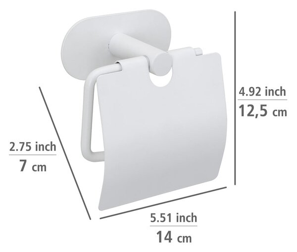 Бял самозалепващ държач за тоалетна хартия от неръждаема стомана Orea – Wenko