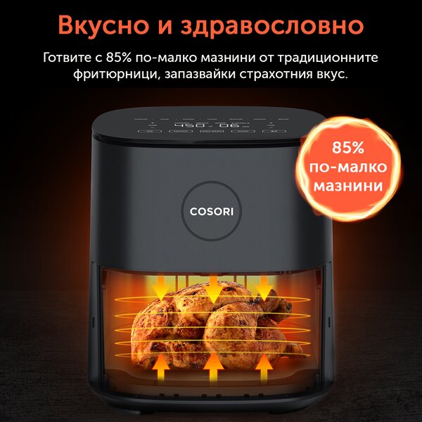 Фритюрник с горещ въздух Cosori Pro LE Air Fryer CAF-L501, 4.7L, Черен