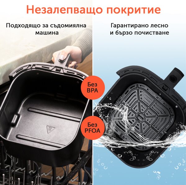 Фритюрник с горещ въздух Cosori Pro LE Air Fryer CAF-L501, 4.7L, Черен