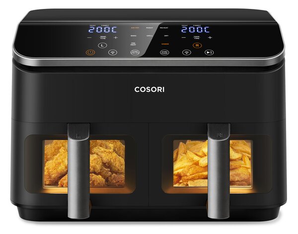 Фритюрник с горещ въздух Cosori Dual Basket CAF-R901, 8.5L, Черен