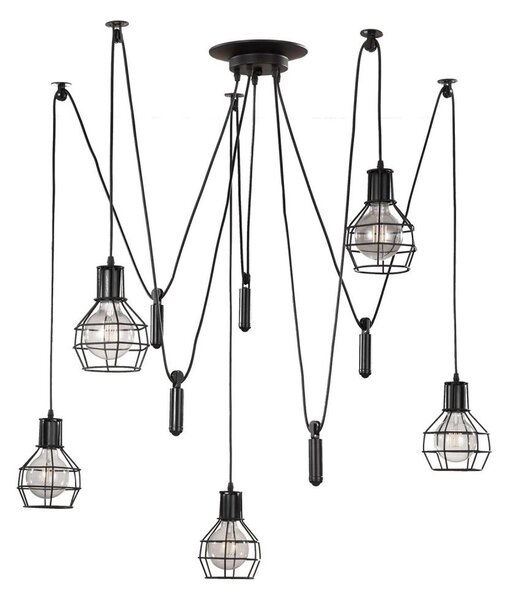 ONLI - Пендел ПАЯК 5xE27/15W/230V паяк черен