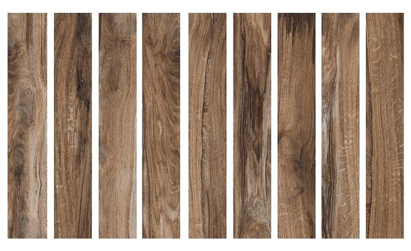Стъпало от гранитогрес Cherry Wood Brown - стъпало 30 x 120 cm / чело 17 x 120 cm
