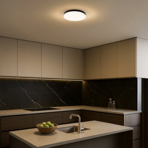 LED Плафон за баня със сензор MAYA LED/13W/230V IP44 черен