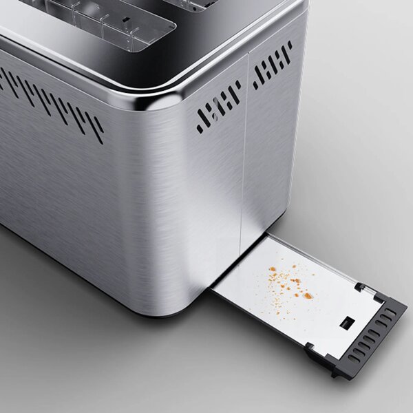 Тостер за хляб AENO ATS0003, 950W, 6 вида хляб, 7 нива на изпичане, Подгряване, Размразяване, LED, Инокс