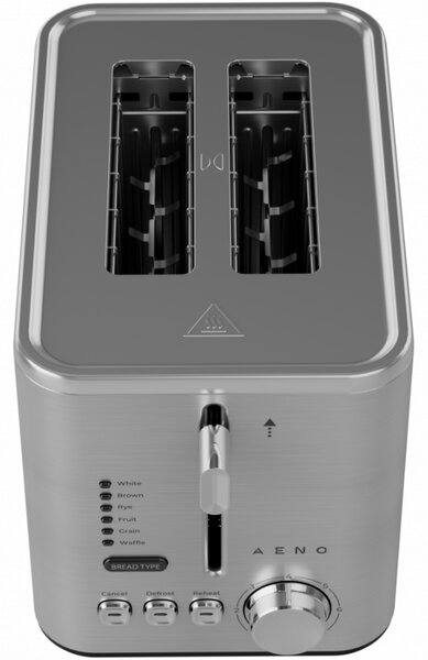 Тостер за хляб AENO ATS0003, 950W, 6 вида хляб, 7 нива на изпичане, Подгряване, Размразяване, LED, Инокс
