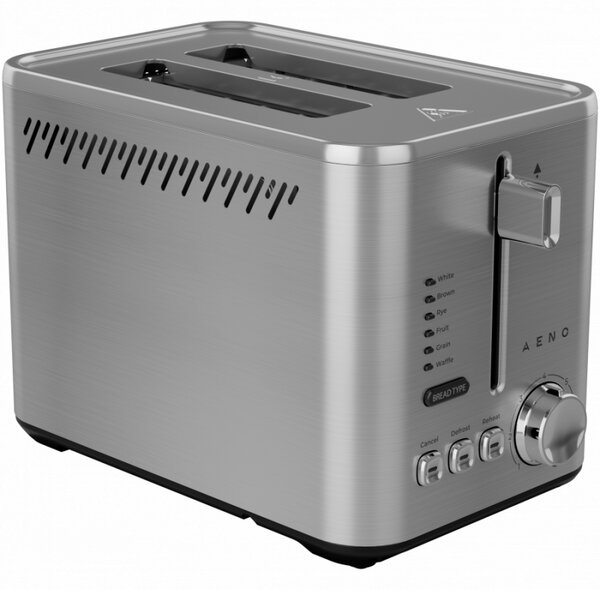 Тостер за хляб AENO ATS0003, 950W, 6 вида хляб, 7 нива на изпичане, Подгряване, Размразяване, LED, Инокс