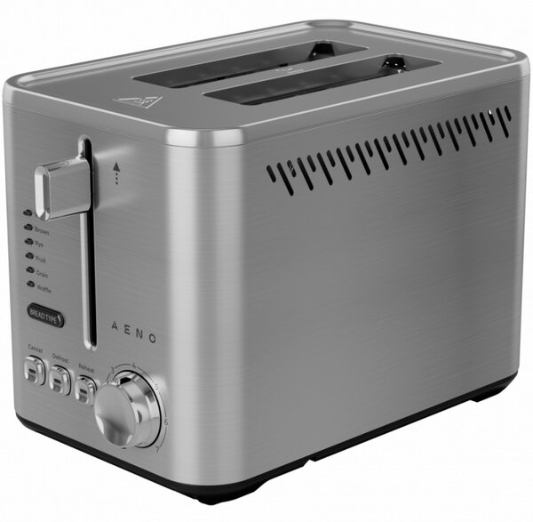Тостер за хляб AENO ATS0003, 950W, 6 вида хляб, 7 нива на изпичане, Подгряване, Размразяване, LED, Инокс