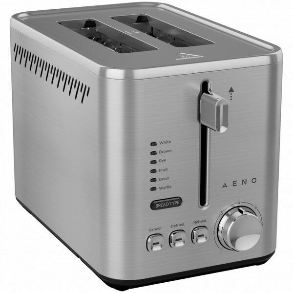Тостер за хляб AENO ATS0003, 950W, 6 вида хляб, 7 нива на изпичане, Подгряване, Размразяване, LED, Инокс