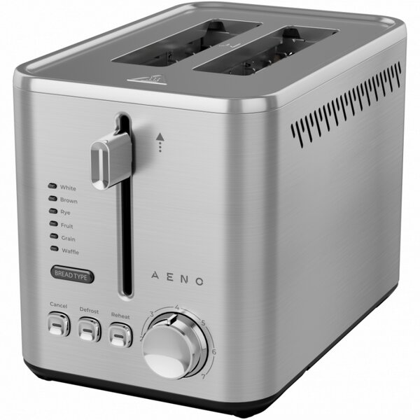Тостер за хляб AENO ATS0003, 950W, 6 вида хляб, 7 нива на изпичане, Подгряване, Размразяване, LED, Инокс