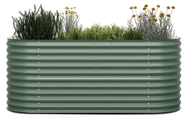 Blumfeldt High Grow, повдигната леха, 200 x 80 x 100 cm, изработена от вълнообразна стоманен лист, лесна за сглобяване, устойчива на ръжда и замръзване
