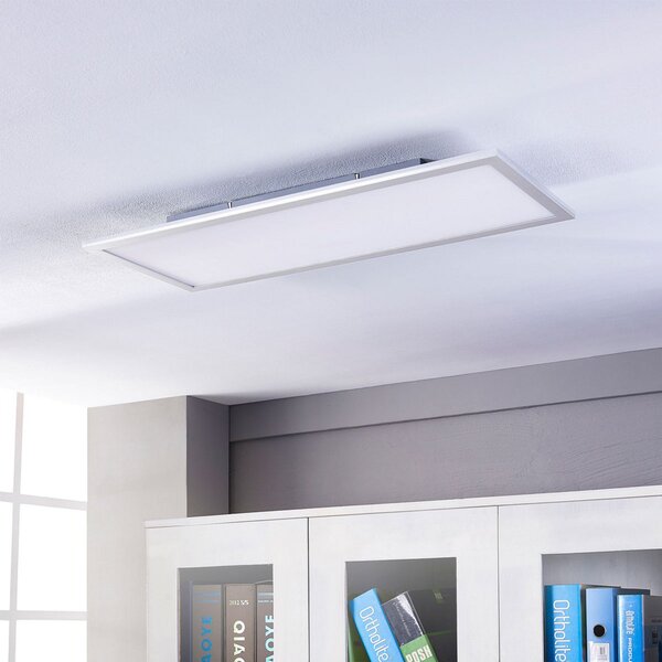Lindby LED панел Livel, 4000K, 80 cm x 30 cm, сребрист, метал, Сив, Кухня, Пластмаса, Модерен