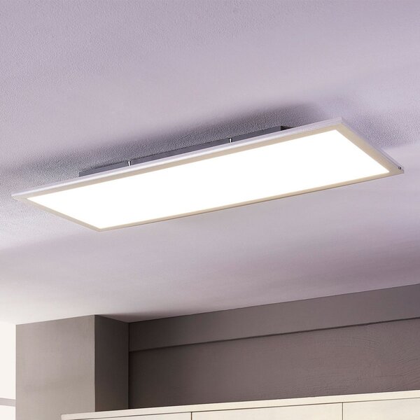 Lindby LED панел Livel, 4000K, 80 cm x 30 cm, сребрист, метал, Сив, Кухня, Пластмаса, Модерен