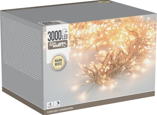 LED външна коледна гирлянда 3000xLED/230V/8 функции 24,8 m IP44 топла бяла