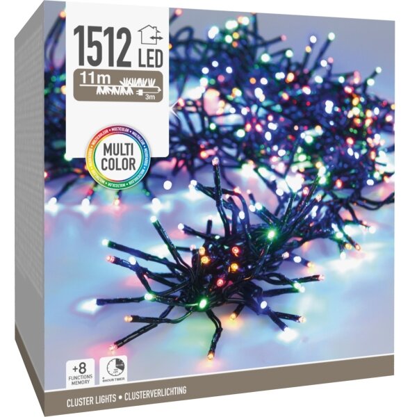 LED външен коледен гирлянд 1512xLED/230V/8 функции 14 m IP44 многоцветен